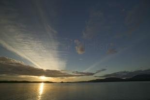 photo of inside passage sunset