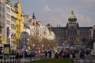 photo of Busy Street Wenceslas Square Historic Prague Buildings