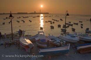 photo of Cadiz City Andalusia Sunset Fishing Boats