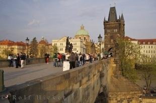 photo of Vendors Pedestrians Charles Bridge Prague Czech Republic