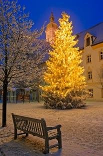 photo of Christmas Night Scene Freising Bavaria Germany