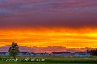 photo of Colourful Sunset Skies Prairie Province Manitoba