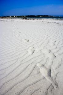 photo of Footprints White Sand Crescent Beach Lockeport Lighthouse Route Nova Scotia