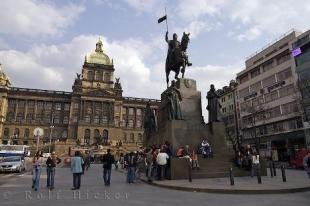 photo of Czech National Museum Statue Downtown Prague