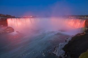 photo of Horseshoe Falls Illumination Niagara River Ontario Canada