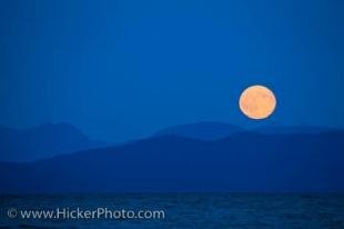 photo of Full Moon Picture Coast Mountain Silhouette