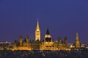 photo of Canadian Government Buildings Parliament Hill Twilight Ottawa