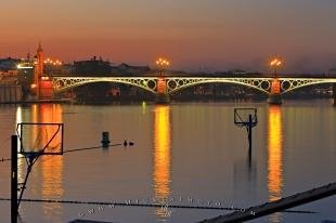 photo of Guadalquivir River Night Lights Sevilla City