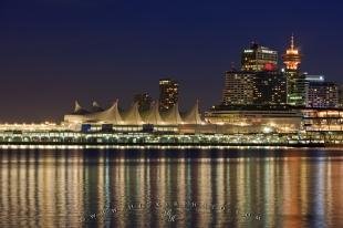 photo of Illuminated Skyline Vancouver Waterfront Twilight