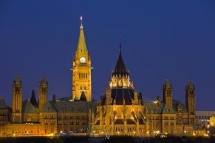 photo of Parliament Hill Buildings Dusk Picture Ottawa Ontario Canada