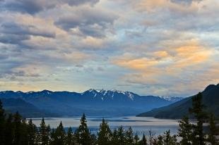 photo of Scenic Aerial View Slocan Lake Sunset