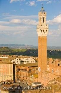 photo of Torre Del Mangia Aerial Siena Tuscany Italy