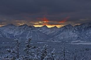 photo of Waterton Lakes National Park Winter Scenic Sunset Picture