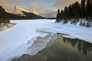 photo of Beautiful Winter Landscape Maligne Lake