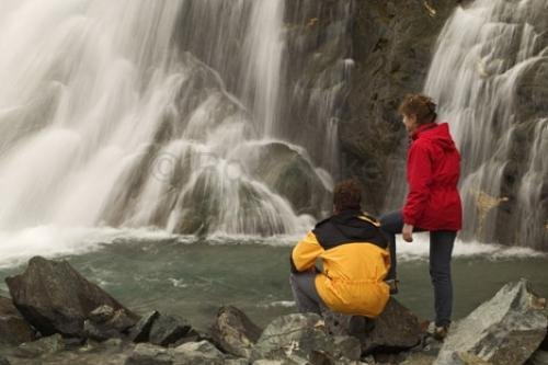 Photo: 
waterfall with people
