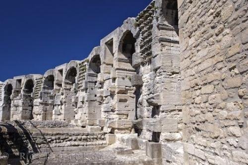 Picture of the walls of the Arena, a popular location during<br />a sightseeing tour of Arles, Provence, France. Photo: 
Ancient Architecture Les Arenes Arles Provence