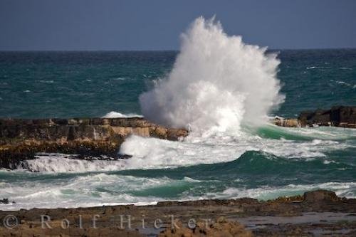 Photo: 
Coastal Wave Action Curio Bay South Island New Zealand
