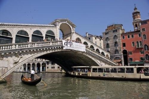 Photo: 
Famous Rialto Bridge Venice Italy Europe