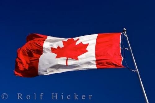Photo of the Canadian National flag flying from a staff at the Information Centre in Wawa, Ontario, Canada. Photo: 
National Flag Of Canada Picture