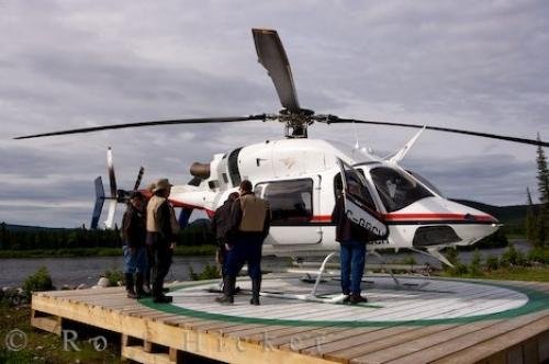 Photo: 
Helicopter Rifflin Hitch Lodge Fishermen Southern Labrador