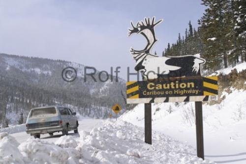 Photo: 
funny road sign caution caribou