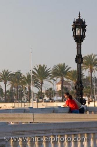 Photo: 
La Caleta Tourists Sunset Scenery Cadiz City