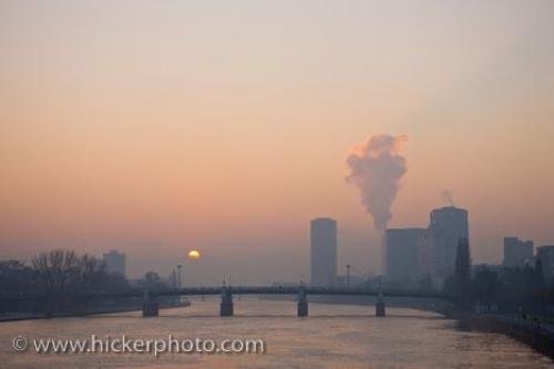 Photo: 
City Frankfurt Main River Sunset Hessen Germany