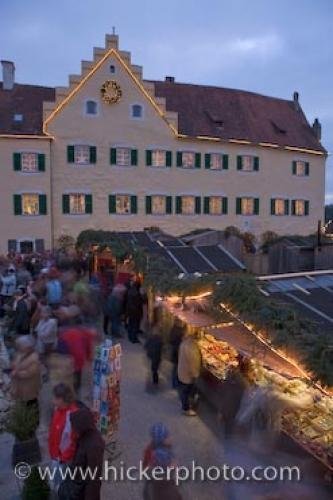 Photo: 
Night Lights Christmas Markets Hexenagger Castle Bavaria Germany