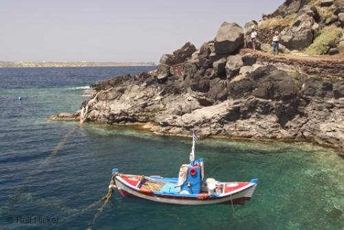 Photo: 
Colorful Greek Fishing Boat Santorini Photo