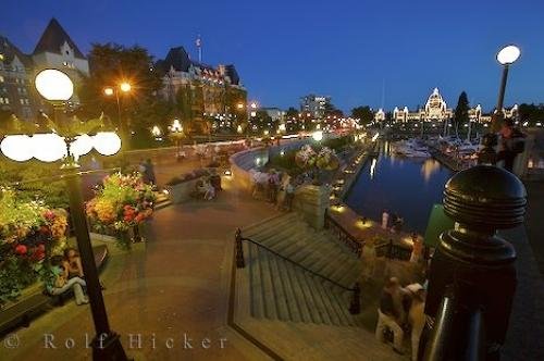 Photo of the night lights of the Victoria Harbour on Vancouver Island, BC, Canada. Photo: 
Victoria Night Lights