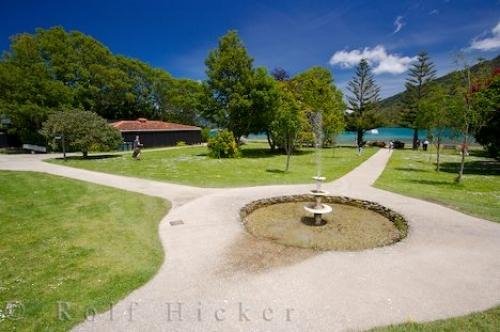 Photo of the a water feature in the grounds of the Furneaux Lodge in the Marlborough Sounds, New Zealand. Photo: 
Water Features New Zealand