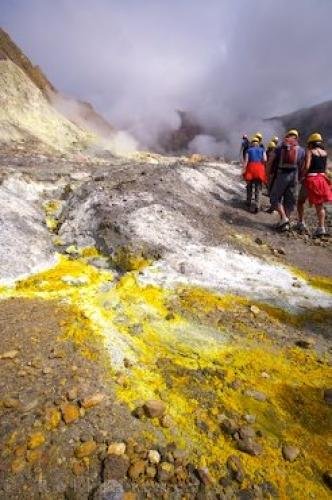 Photo: 
White Island Visitors Volcano Landscape Hiking