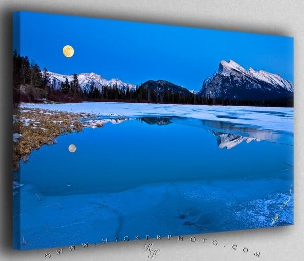 Photo: 
Full Moon Vermillion Lakes Banff National Park Canvas Fine Art Photo