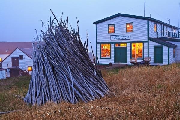 Photo: 
General Store Foggy Battle Harbour Night