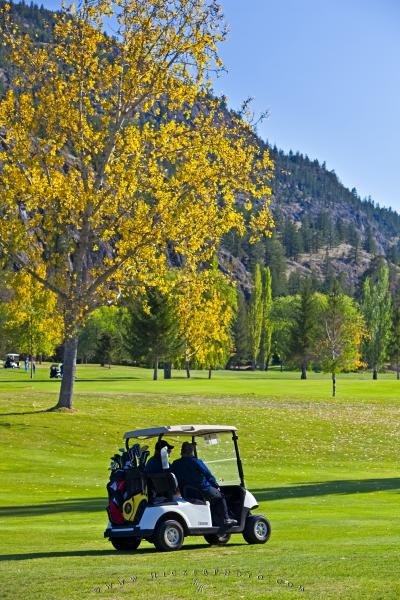 Photo: 
Golf Cart Okanagan Fall Scenery