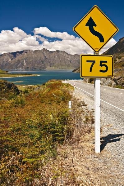 Photo: 
Roadside Sign Central Otago Lake New Zealand