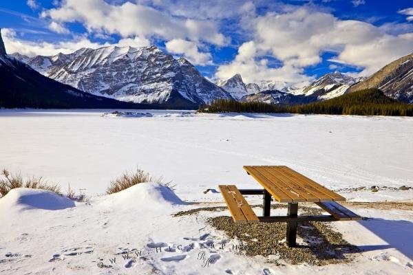 Photo: 
Snow Covered Winter Scenery Upper Kananaskis Lake